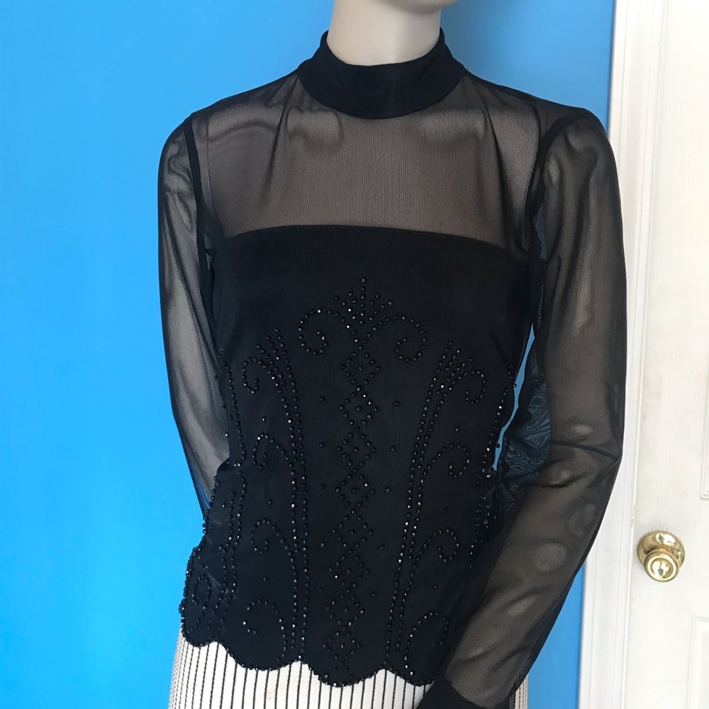 Mesh Sequin top